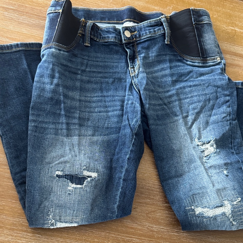 Isabel Maternity by Ingrid & Isabel Blue Distressed Denim Leggings